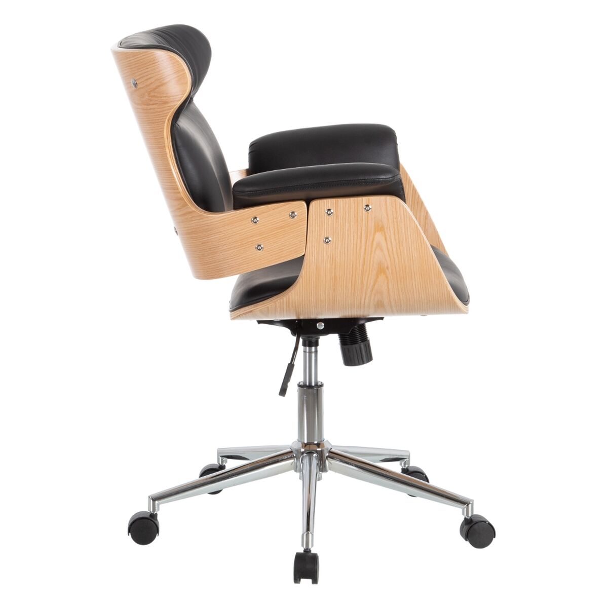 Chaise de Bureau Noir Naturel 68 x 62 x 85 cm